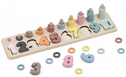 Houten stapel- en telpuzzel