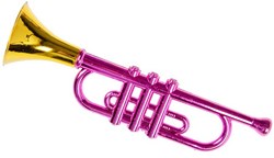 Toy trumpet metallic Duckiez - 33cm musical instrument for kids