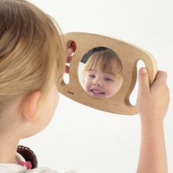 TickiT wooden hand mirror educational toy flat mirror