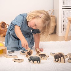 TickiT wooden wild animal blocks - educational toy for children