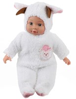 Baby doll in sheep animal suit - soft doll 33cm cuddle toy