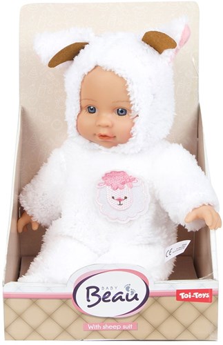 Baby doll in sheep animal suit - soft doll 33cm cuddle toy-2