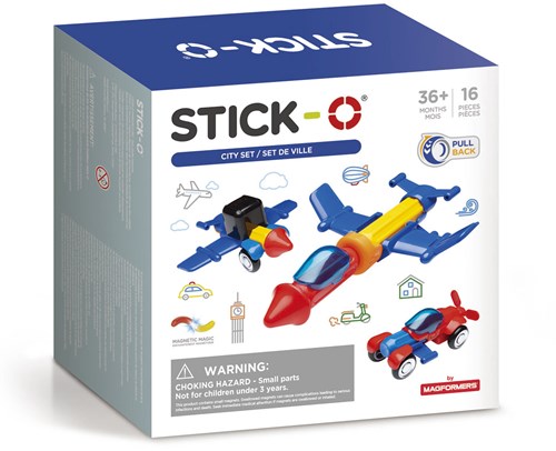 Stick-O magnetic building set City Set - 16 pieces - educational toy