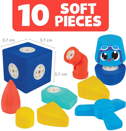 Blockaroo magnetic airplane building set foam blocks bath toy 10pcs-2