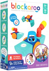 Magnetic Foam Blocks Boat Box construction toy - 10 pieces - bath toy