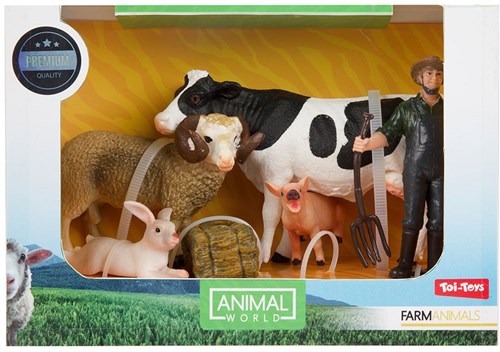 Toi-Toys farm animals playset - Medium set with animals and farmer