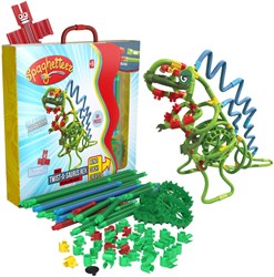 Clics building set Spaghetteez Twist-A-Saurus Rex flexible dinosaurs 64 pieces