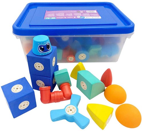 Blockaroo magnetic construction toy foam blocks 60 pieces bath toy
