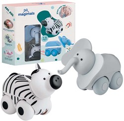Clics magnetic toy safari animals - Magimals Wheely Safari Box 6-piece