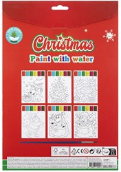 Grafix water drawing book Christmas - coloring book with watercolor and brush