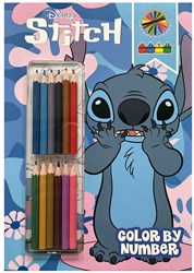 Twisk coloring book Stitch color by number with pencils - Disney craft fun