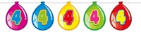 Folat bunting balloons birthday 4 years - 10 meter garland
