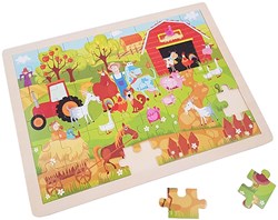 Playwood wooden farm jigsaw puzzle 48 pieces educational toy