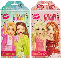 Besties sticker by number coloring book - creative toy 18pcs