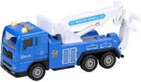 Construction vehicle toy fire truck with light and sound blue-3