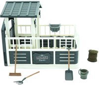 Mojo horse stable playset - horse farm toy set plastic-3