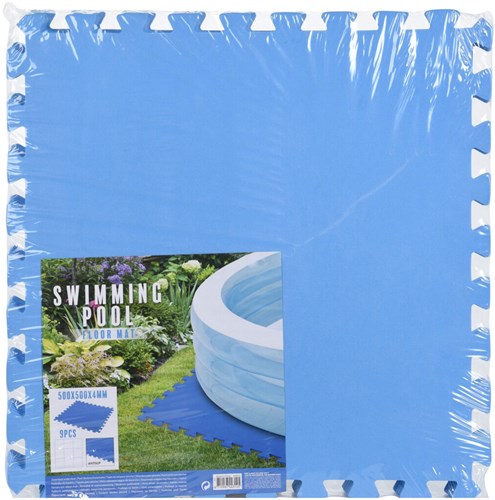 Swimming pool underlay foam blue 50x50cm - soft play mat 9 pieces