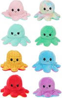 Plush octopus reversible cuddly toy multicolor emotions toy-2