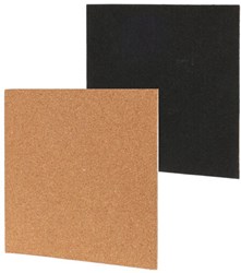Chalkboard pinboard set 2in1 - memo board brown 22x22 cm cork plastic