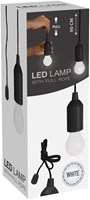 Pull cord LED lamp black with cord - flexible light source camping