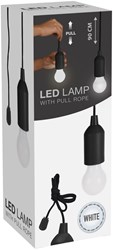Pull cord LED lamp black with cord - flexible light source camping
