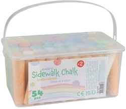 Jumbo sidewalk chalk set in bucket - 54 pieces colorful outdoor toy