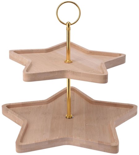 Etagere Ster Bamboe 2-Laags-2
