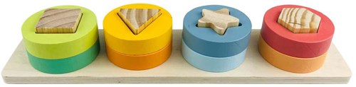Houten Stapelpuzzel met Vormen, 9dlg.-2