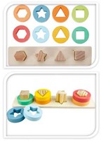 Houten Stapelpuzzel met Vormen, 9dlg.-3