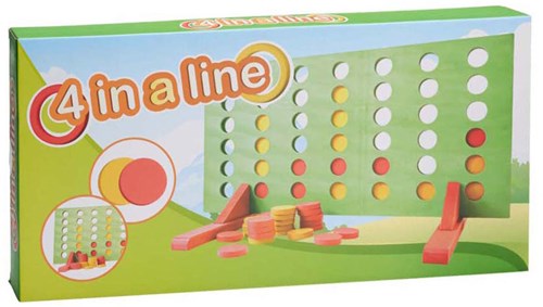 Wooden 4 in a row game strategic board game multicolor