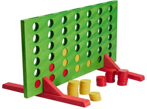 Wooden 4 in a row game strategic board game multicolor-2