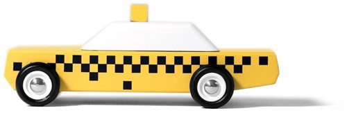 Candylab wooden toy car taxi yellow black - Junior Taxi design