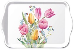 Ambiente tray tulips bouquet plastic 13x21cm colorful design