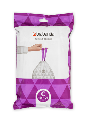 Brabantia bin liners C 10-12 litres with drawstring closure 40 pieces