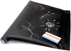 Chalkboard foil chalk stickers black 45x200cm with chalks