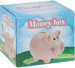Ceramic piggy bank pink 11.5 cm - money box decoration