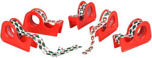 Christmas tape set - 5 rolls decorative tape with Christmas motif and holder-2