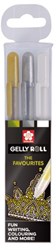 Sakura 3 gel pen Gold silver white in case Sakura