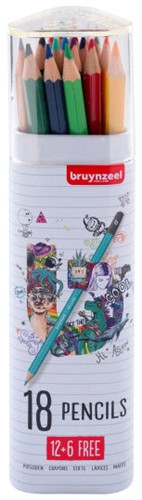 Bruynzeel Bruynzeel tin of colored pencils 12+6 free