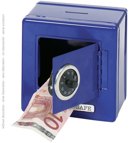 Goki 14020 money box Blue Metal