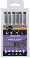 Sakura fineliner set - 6 black Pigma Micron pens for drawing