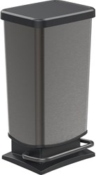 Rotho pedal bin waste container 40 liters graphite - durable plastic