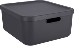 Rotho storage box decoration Albula Light 20 L anthracite stackable plastic