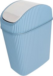 Table waste bin with swing lid blue 2.5 litres - table trash can plastic