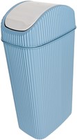 Table waste bin blue swing lid 4 liters - compact plastic trash can