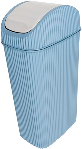Table waste bin blue swing lid 4 liters - compact plastic trash can