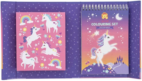 Tiger Tribe unicorn magic colouring book - colouring set with stickers and markers-3