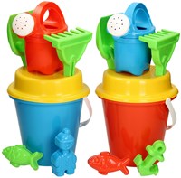 Androni Giocattoli bucket set colorful beach toy sand molds