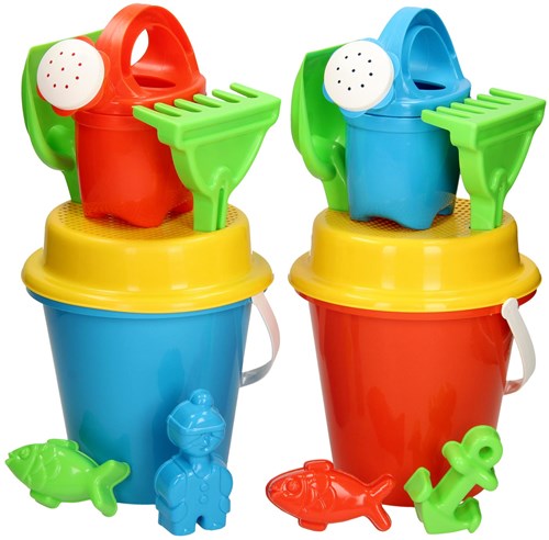 Androni Giocattoli bucket set colorful beach toy sand molds