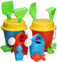 Androni Giocattoli bucket set colorful beach toy sand molds-2